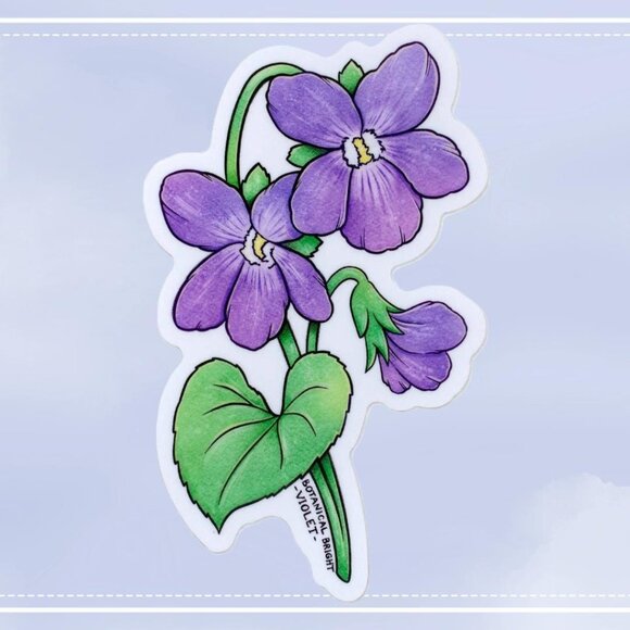 3 for $15 - Violet Sticker -‎ February Birth Flower - Waterproof Vinyl Decal - Picture 1 of 6